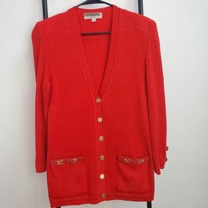 Worldly Things by Styltricot 100% Wool Cardigan Red size 6